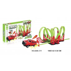 Track: Lighting Pull Back Car - 33 Piece Stunt Track Set - 6688-219